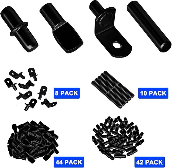 104Pcs Shelf Pins Pegs Kit, 4 Styles Shelf Support Pegs, Bookshelf Pegs