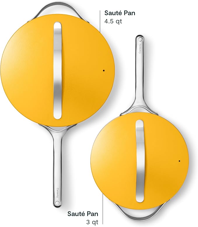 Caraway 8in + 10in Fry + 12in Fry Set (no lids) + 3Qt+ 4.5Qt Saute Duo Marigold