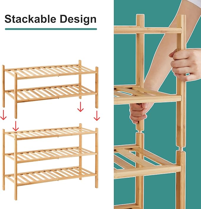 viewcare 5-Tier Bamboo Shoe Rack