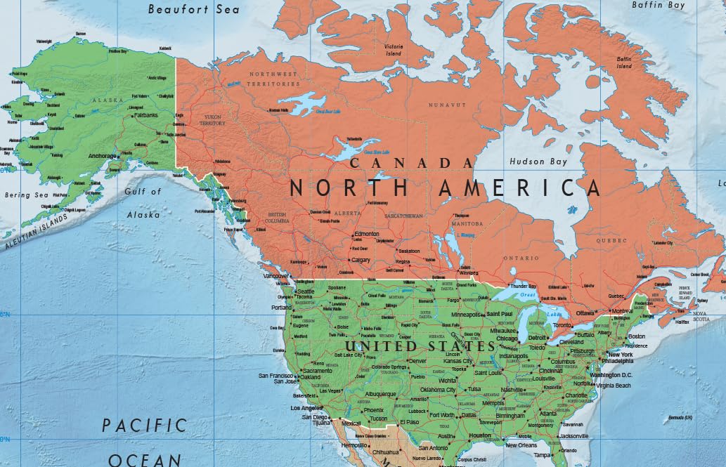 Swiftmaps World Premier Wall Map Poster Mural 24h x 36w Paper Rolled