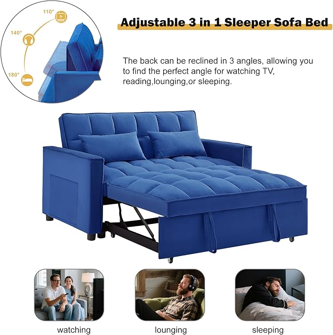 Convertible Sleeper Sofa Bed, Loveseat Sleeper Sofa