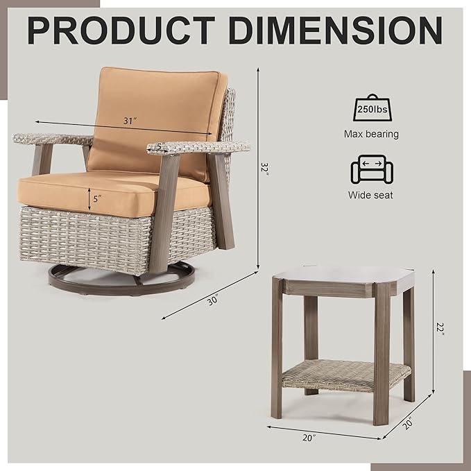 Joyside Patio Chair with Side Table