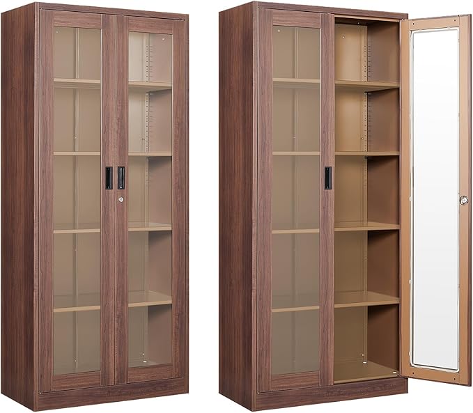 Display Cabinet with Glass Doors, Display Case Cabinet