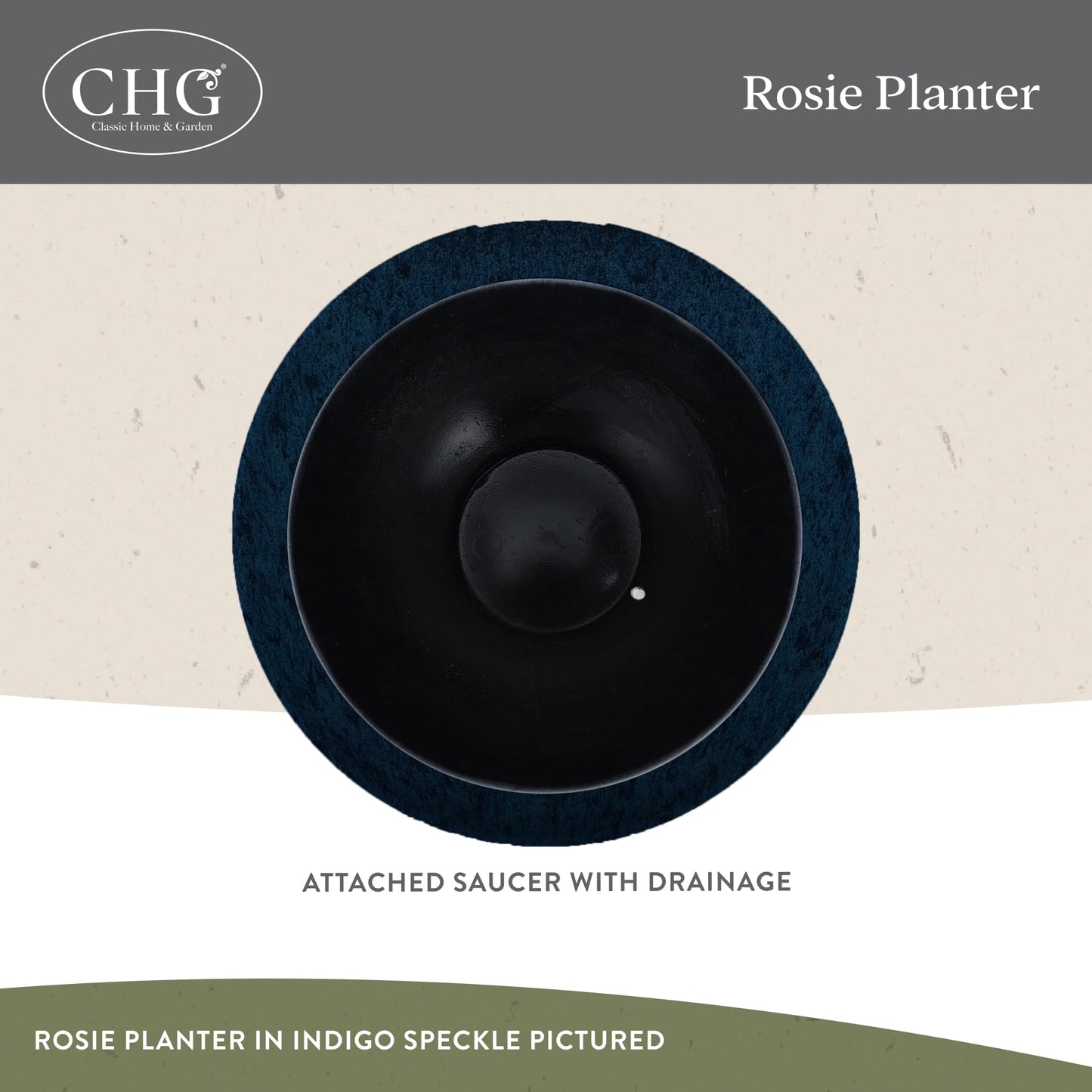 Classic Home and Garden by Growscape Rosie Modern Planter w/Drainage - Contemporary Planter Bowls - Shallow Round Vases for Small Plants - Versatile Indoor & Outdoor Pots (10” Weathered Copper)