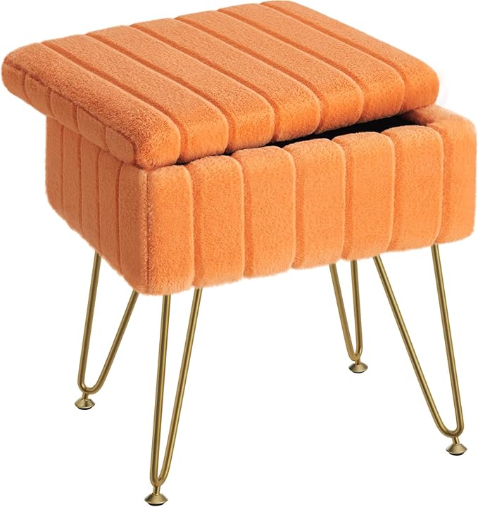 Greenstell Vanity Stool Chair Faux Fur