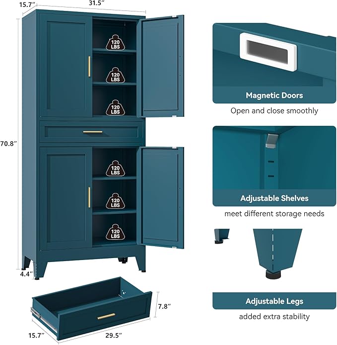 YAUWOH 71''Tall Kitchen Pantry Cabinet