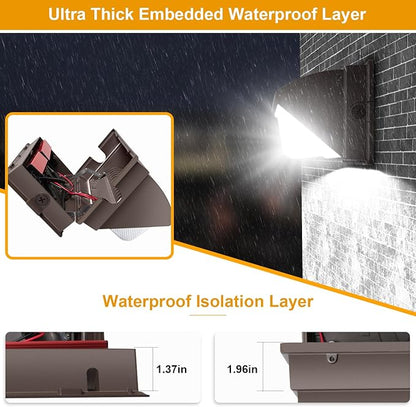 LED Wall Pack Light 18000LM Dusk to Dawn LED Outdoor Flood Security Lights 120W 5000K 100V-277V Commercial and Industrial Building Wall Mount Exterior Lighting for Yard Barn Garage