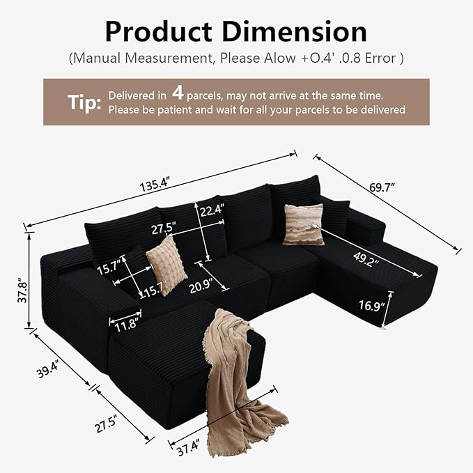 135" Modular Sectional Sofa