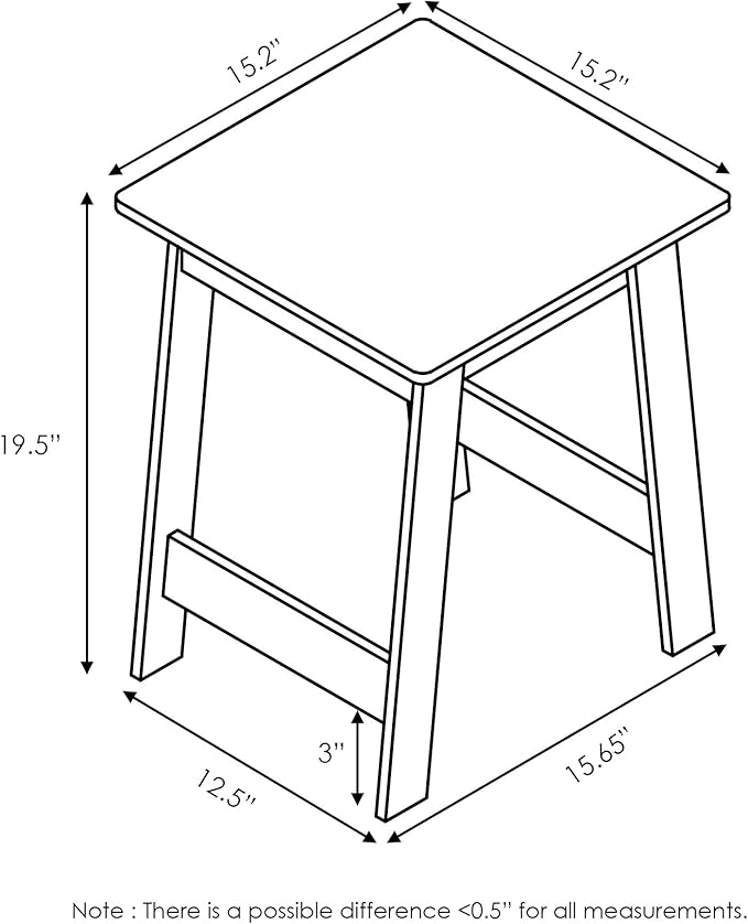 Furinno BEGINNING Side Table, Square Modern End Table
