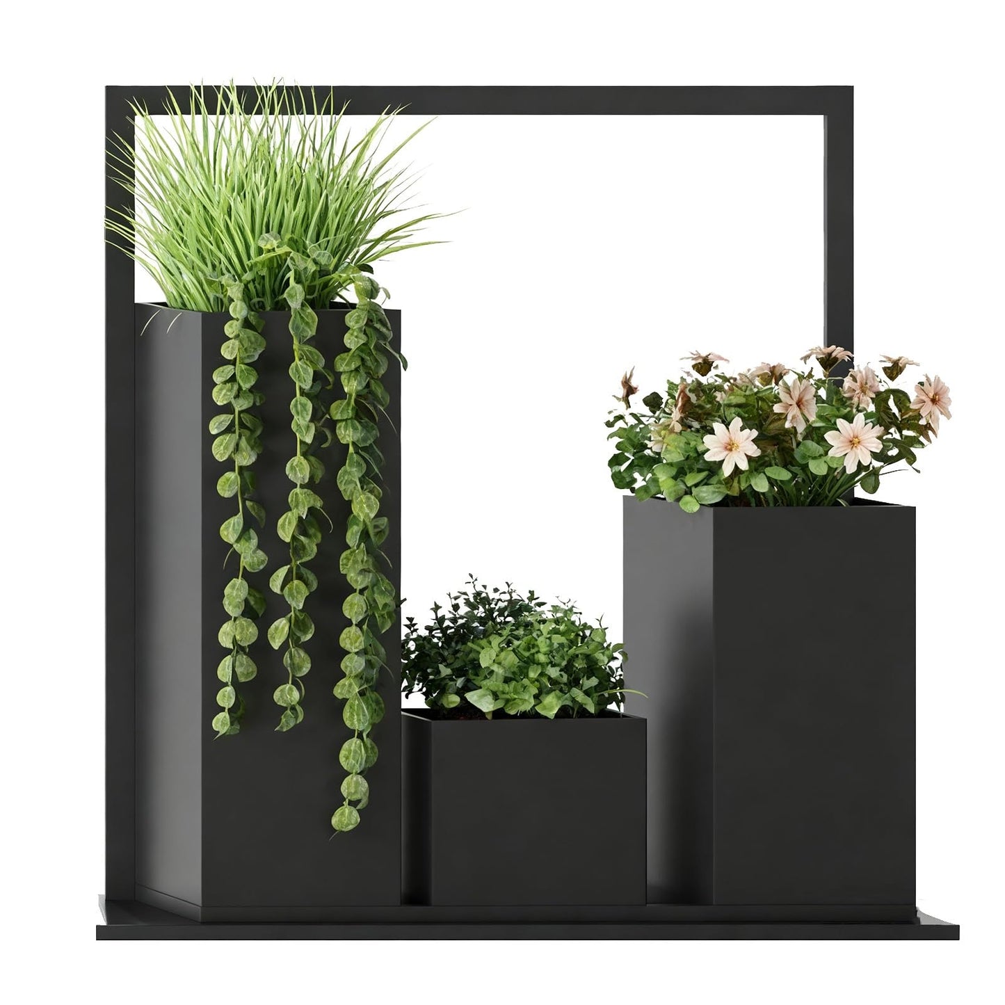 YJEUZCD Metal Large Planter Box, Outdoor Indoor Tall Long Flower Box Partition, Commercial Patio Porch Garden Partition Divider(80x80cm/31.4x31.4in)