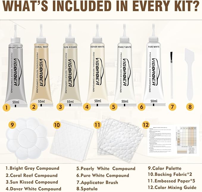 Vigorder Cream Leather Repair Kit
