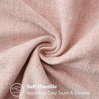 MIULEE Pack of 2 Couch Throw Pillow Covers 18x18 Inch Pink Farmhouse Decorative Pillow Covers with Stitched Edge Soft Chenille Solid Dyed Pillow Covers for Sofa Bed Living Room
