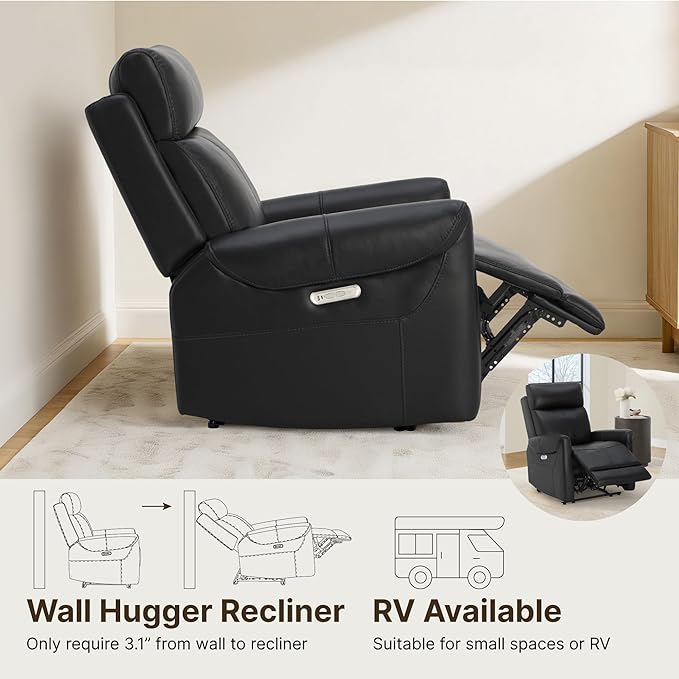 KISLOT Leather Recliner Chair for Adults Wall Hugger RV Recliner