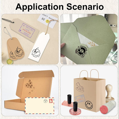 Custom Stamp – Personalized Wooden Rubber Stamp with Logo, Name, and Address, Upload Your Own Design, Multiple Sizes for Branding & Crafting (Rectangle)