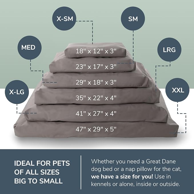 Naturepedic Organic Large Pet Bed - Super Plush Dog & Cat Beds - Ultra Supportive Dog Bed Mat - Ideal Pet Bed with No Polyurethane Foam - 35" x 22" x 4"