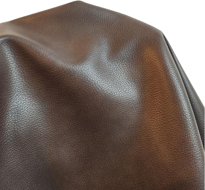 NAT Leathers | Cacao Brown Pebblegrain Soft Faux Vegan Leather PU | 2 Yards Cut