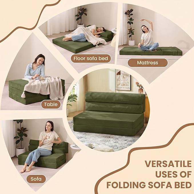 JUIKURY Folding Sofa Bed, Convertible Sleeper Chair