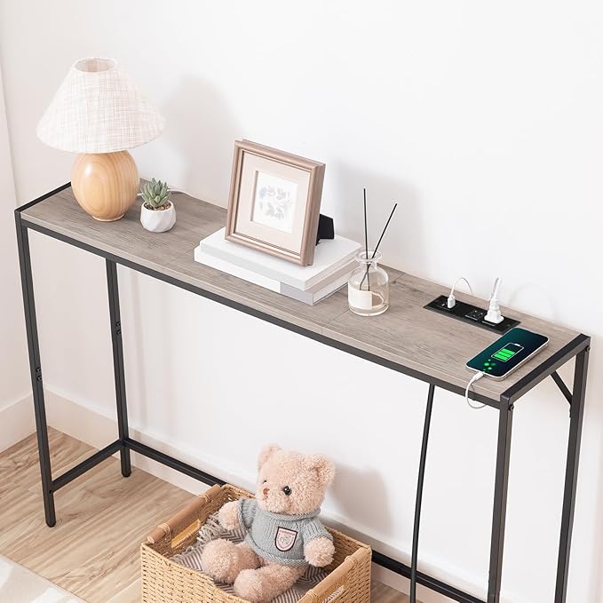 MAHANCRIS Console Table, Narrow Sofa Table, 43.3” Entrance Table