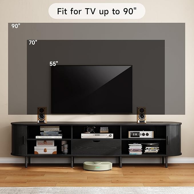 ONBRILL 86.6" TV Stand with Power Outlet