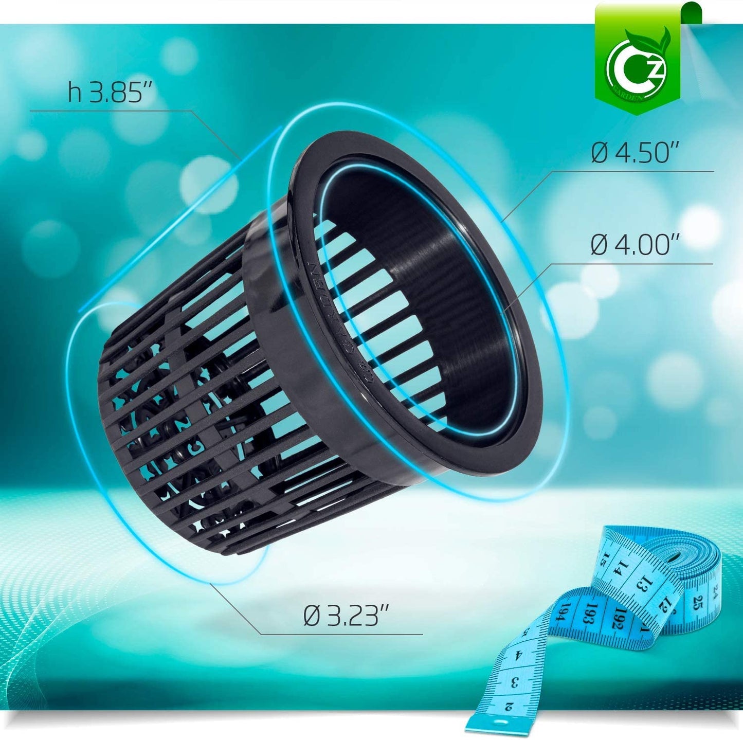 4 inch Net Pots Cz Garden All Star Round Heavy Duty Net Cups WIDE LIP Design - Orchids, Aquaponics, Hydroponics Slotted Mesh