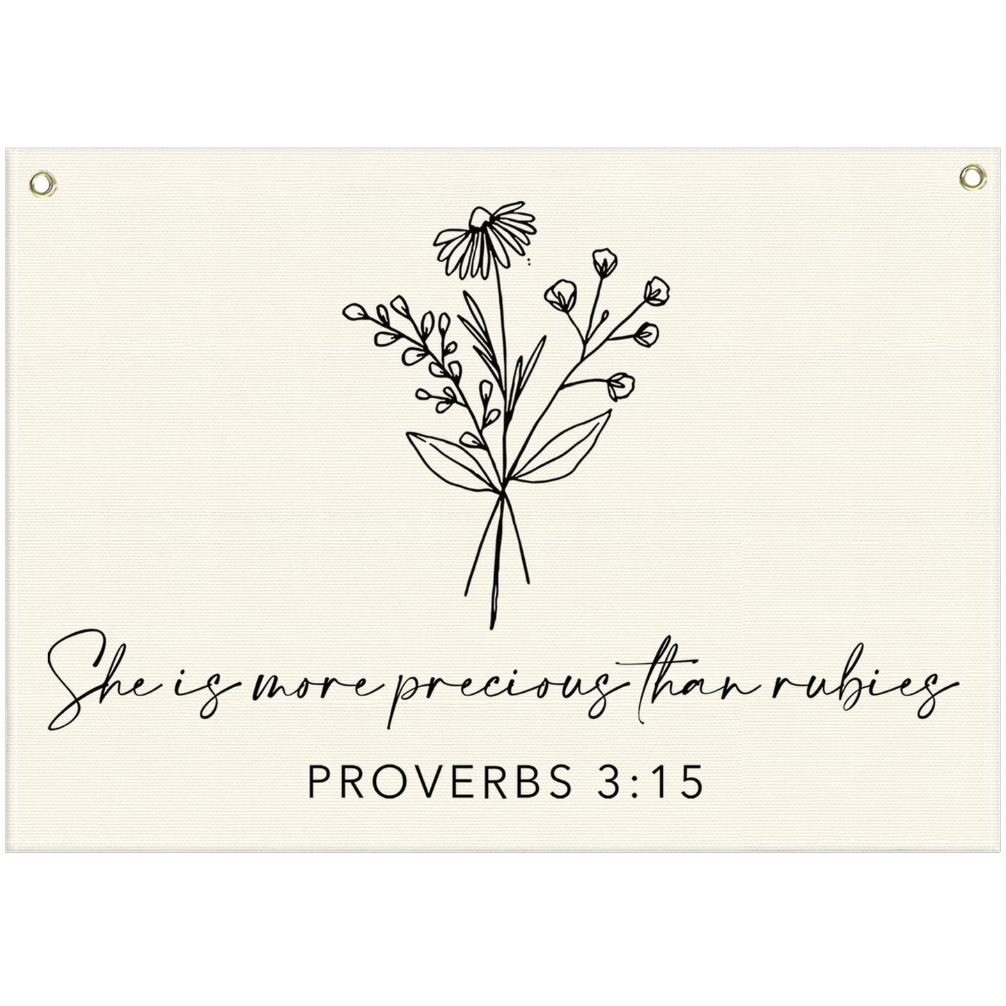 Nursery Scripture Bible Verse-Christian Botanical Decor-Rectangular Banner Flag Poster Wall Decor Gifts for Baby Kids Girl Boy- Nursery,Bedroom,Playroom,Door Decoration-Christmas Gift-28.5"L×20"W