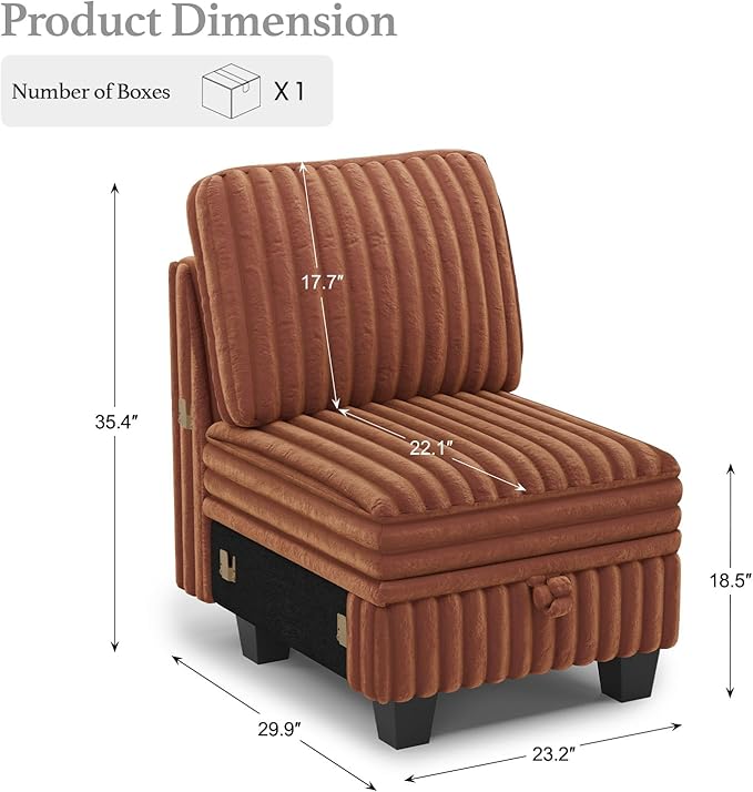 Belffin Plush Corduroy Single Module