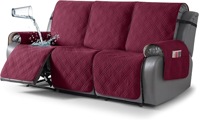 TAOCOCO 100% Waterproof Recliner Sofa Covers 3 Seater, Split Couch Covers