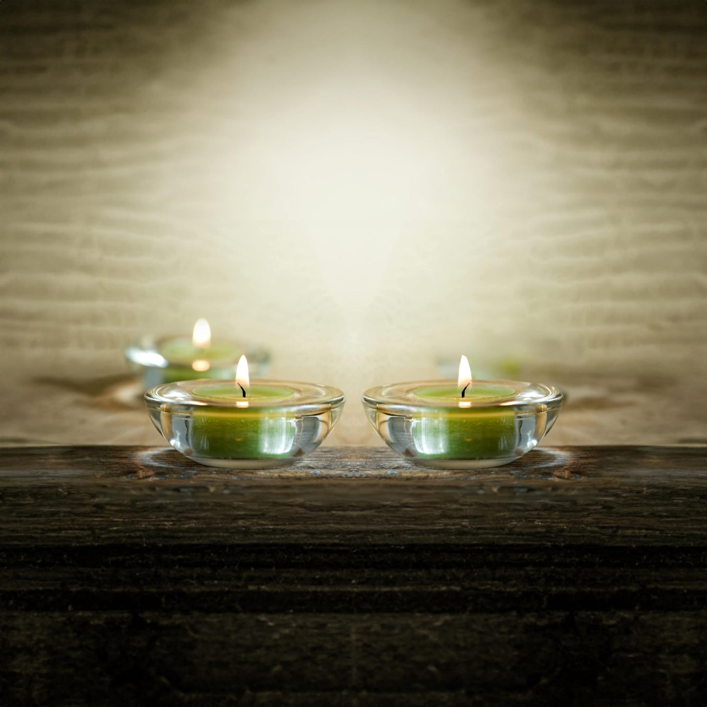 WGV Sturdy Tea Light Votive Candle Holder 3" W, Clear Heavy Thick Chubby Plate Bowl Glass, Small Accent Decor, 24 Pieces