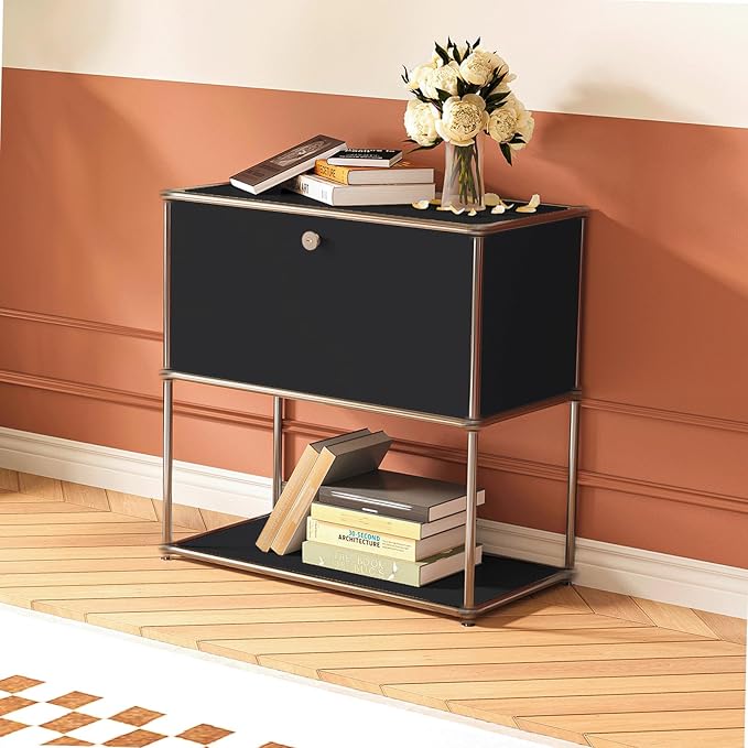 Modern Storage Cabinet Black D Versatile Free-Standing Organizer