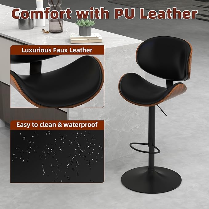 civama Bar Stools Set of 4 for Kitchen Counter, Adjustable Bar Height Chairs