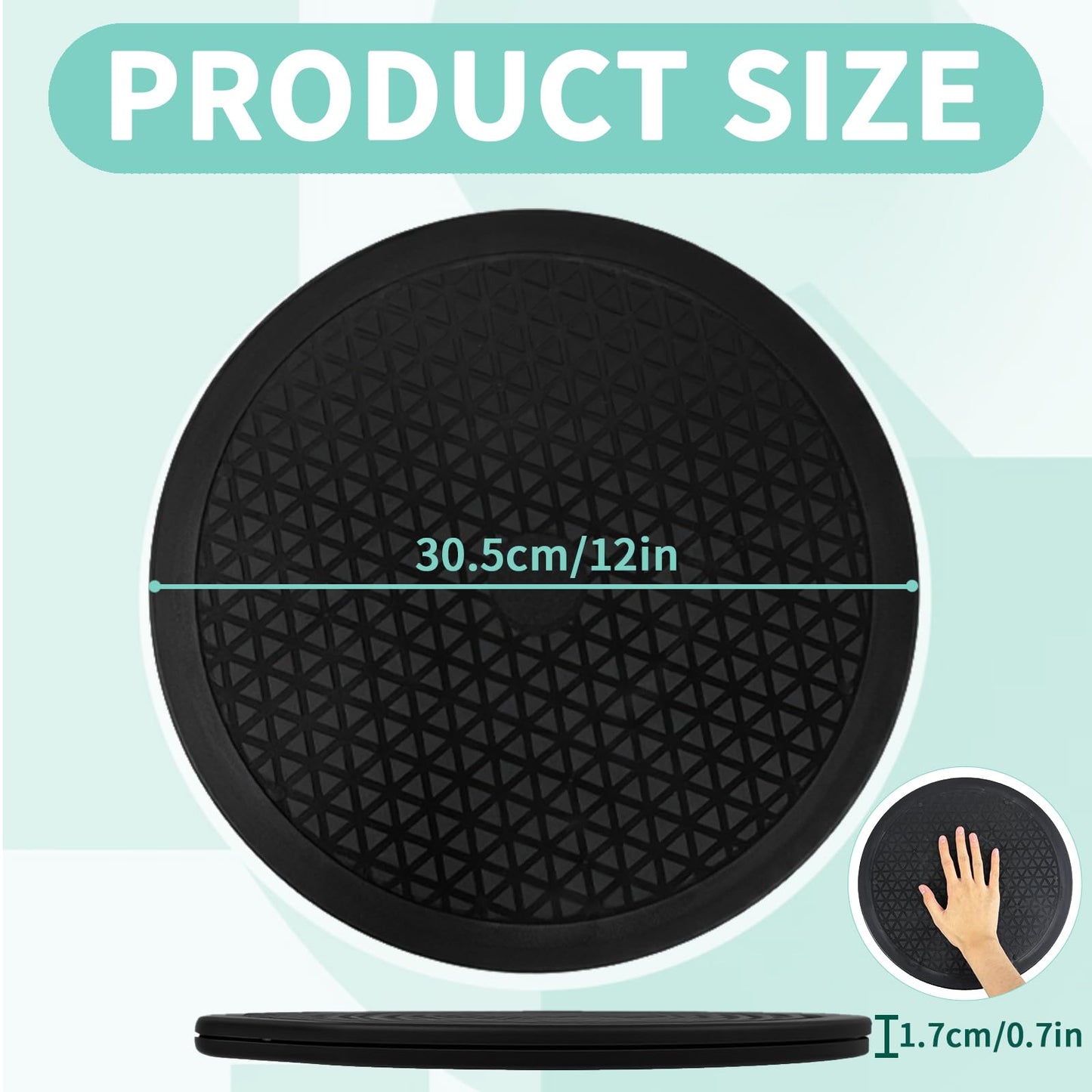 MCSDFN 12 Inch Heavy Duty Rotating Swivel Stand, 360° Rotation with Steel Ball Bearings for Plants, Monitors, Crafts, Model Bases & TVs