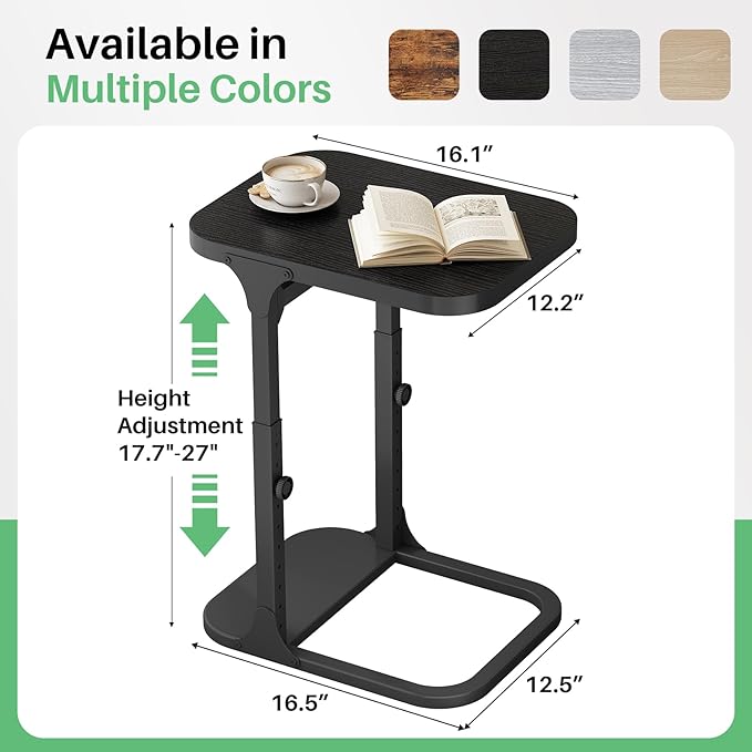 Kitstorack Height Adjustable End Table, Small Side Table