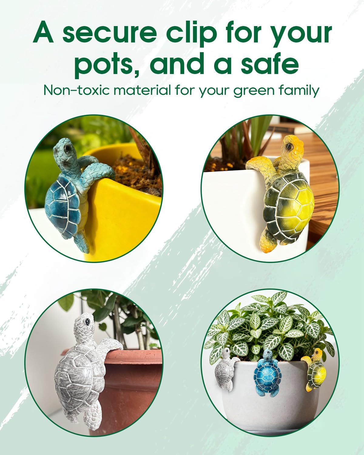 DHOEM 3 PCS Sea Turtle Planter Decorations, Turtle Statue Tortoise Figurine Plant Pot Hanger, Resin Hanging Sea Turtle Garden Decor, Cute Indoor Plant Decorations for Flower Pots, Patio, Balcony
