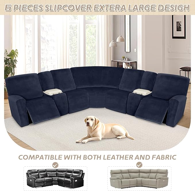 Arfntevss Sectional Recliner Couch Covers Velvet Washable Corner Sectional Sofa