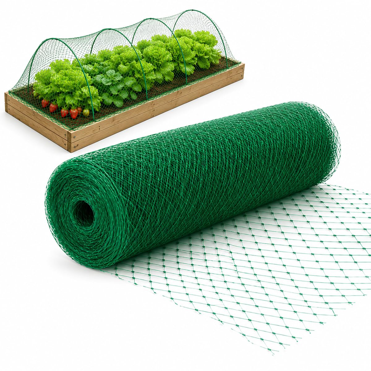 Bird Netting for Garden Protect Vegetable Plants and Fruit Trees, Garden Net Doesn't Tangle and Reusable Fencing Protect Fruit Vegetables from Birds,Deer,Squirrels and Other Animals (13x40ft)
