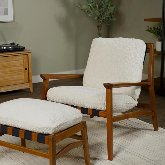 Grain Wood Furniture Solid Wood Mid Century Lounge Chair