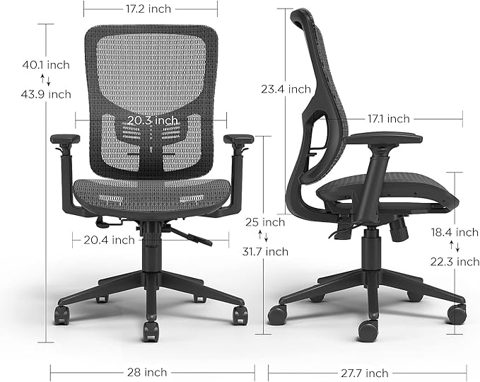 STAPLES Kroy Ergonomic Task Chair, Lumbar Support, Adjustable Height