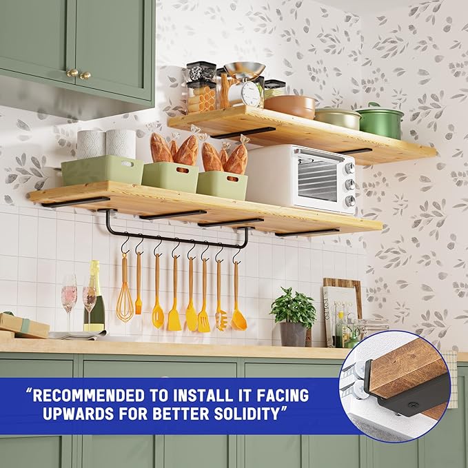 Goovilla Shelf Bracket, Heavy Duty Floating Shelf Brackets 12 inch Long