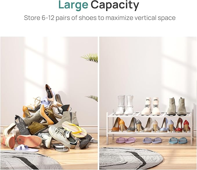 viewcare Long Shoe Rack for Entryway, Shoe Organizer for Hallway Closet