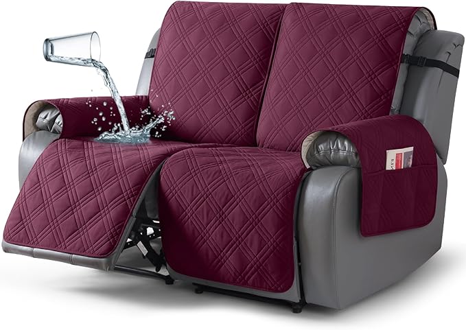 TAOCOCO 100% Waterproof Recliner Loveseat Cover Non Slip Couch Cover