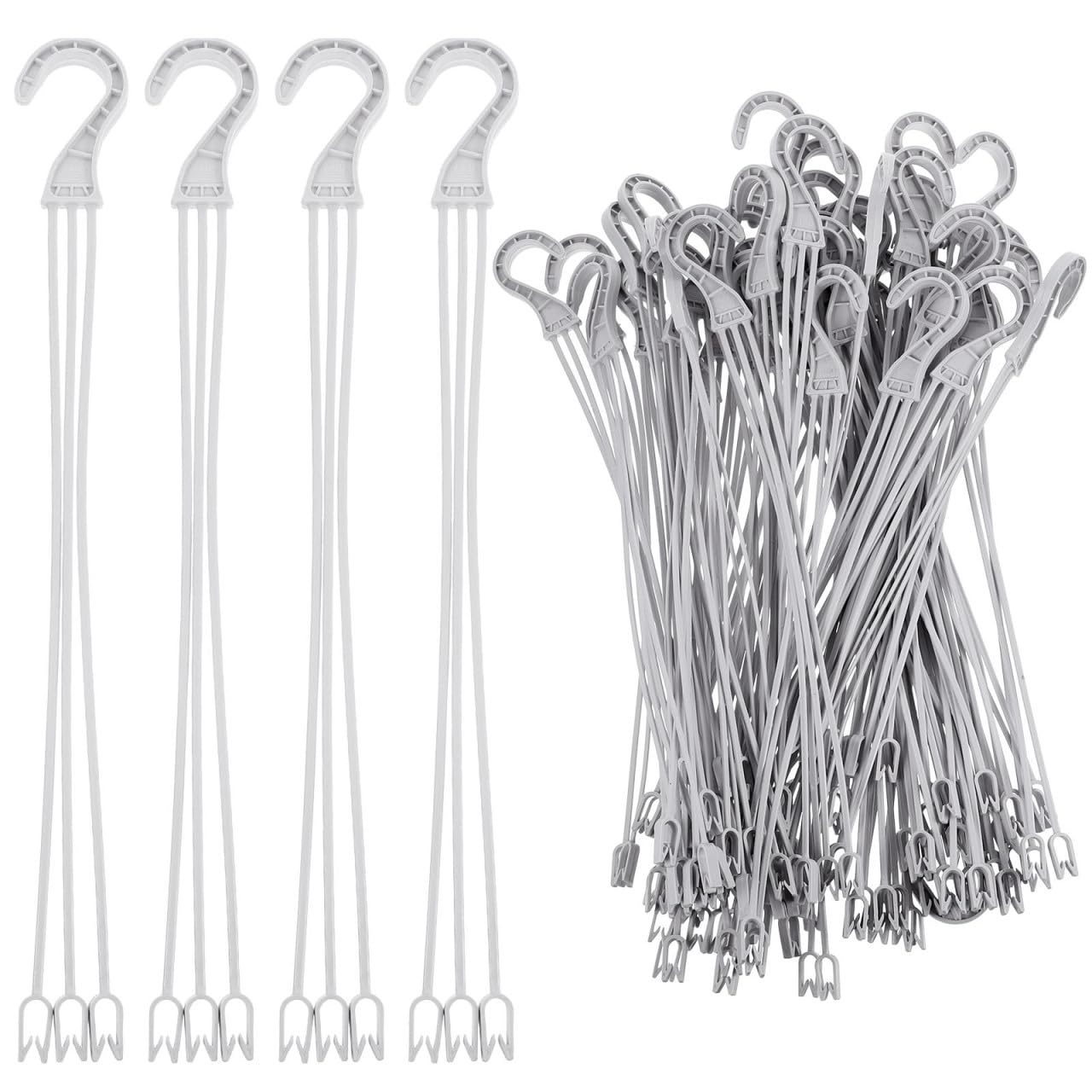 50Pcs Practical Plastic Plant Hanger Hook Hanging Basket Flower Pot Replacement Chain Hanger for Bird Feeder Planters Lanterns White Flower Pot Hanging Chain