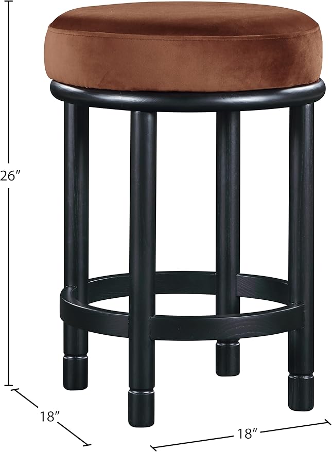 Meridian Furniture 977Cognac-C Monette Collection Art Deco Counter Stool