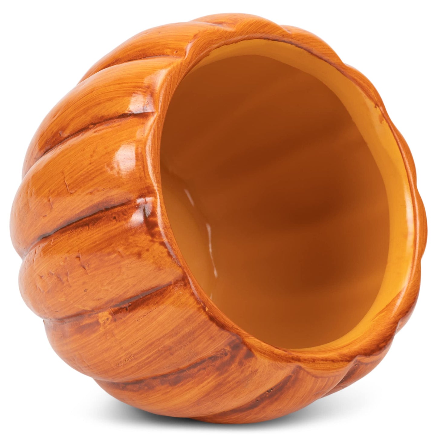 Napco Harvest Orange Pumpkin 4.5 x 4.5 Terra Cotta Table Top Planter