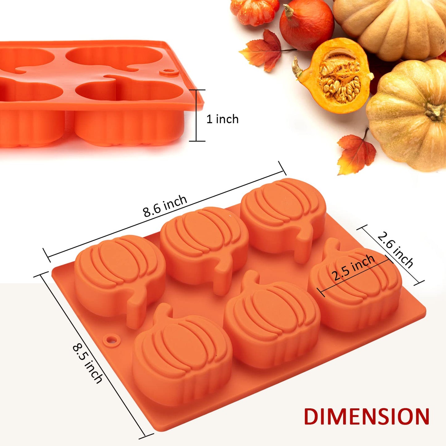 Pumpkin Muffin Mold 3 Pack Pumpkin Cake Pan Silicone Molds, Mini Cake Trays Thanksgiving Halloween Baking Molds Cupcake Pan Hot Chocolate Bomb Mold for Thanksgiving Fall Baking