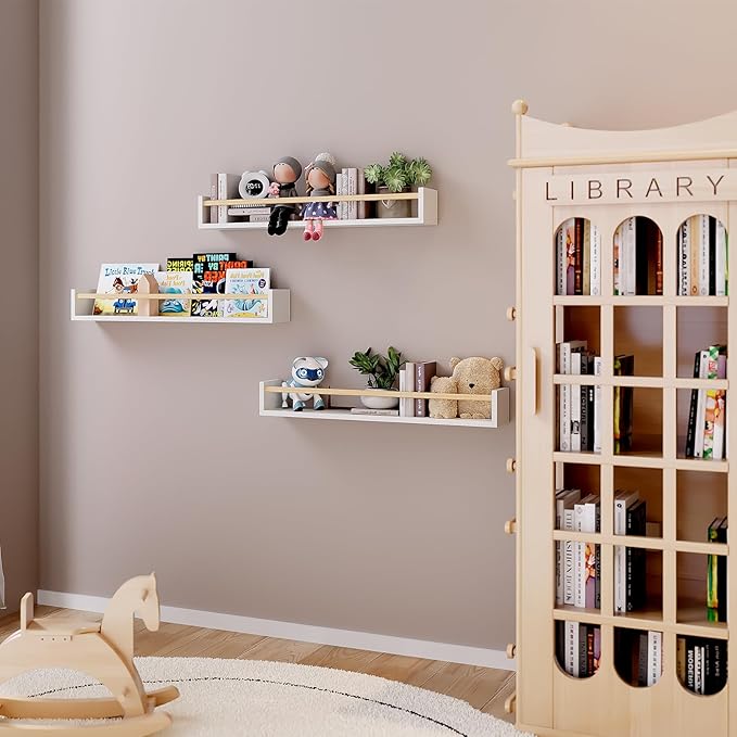 Fixwal Nursery Book Shelves, 23.6 Inch Floating Bookshelves