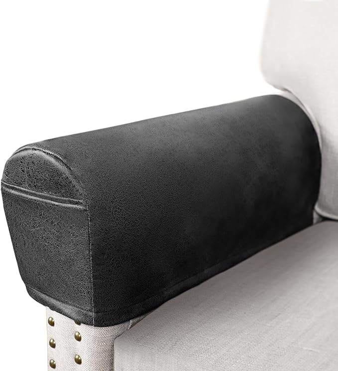 ANARACHON Leather Look Couch Arm Covers Set of 2 Armrest Covers