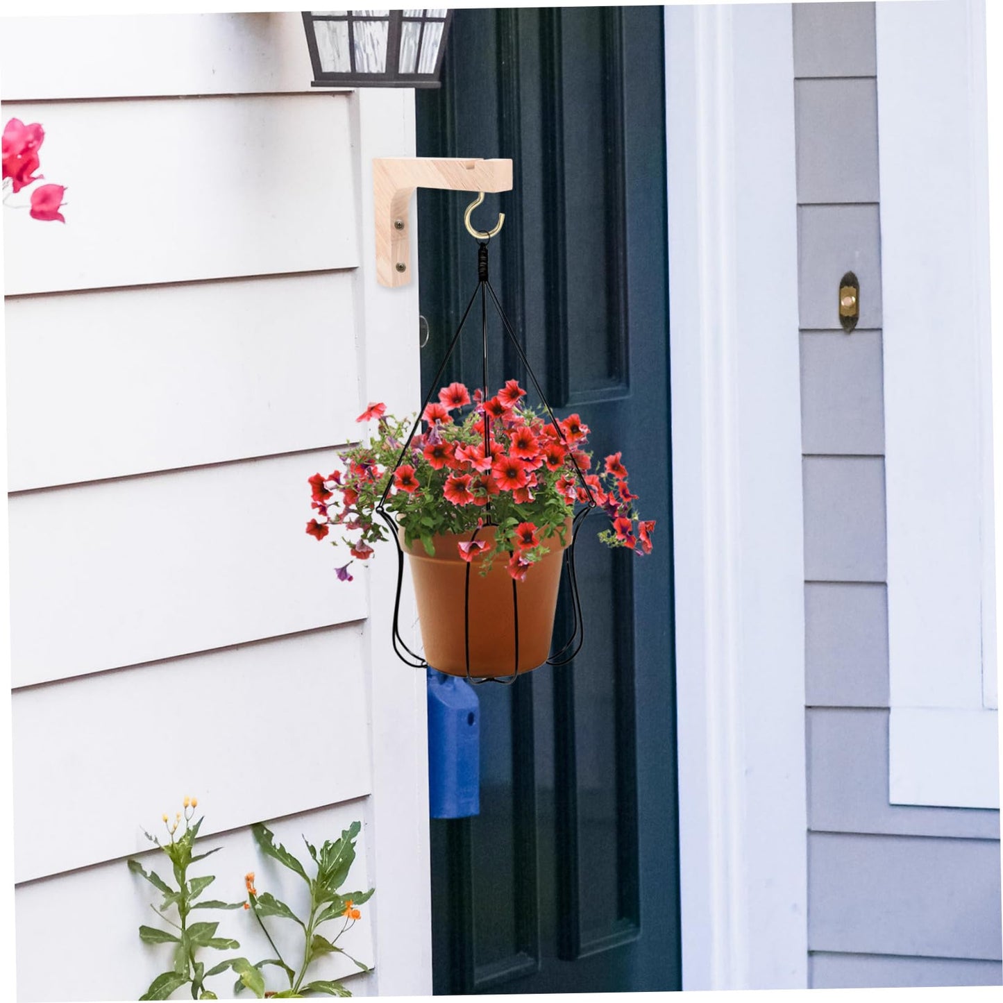 Kisangel 2pcs Wooden Plant Hangers Indoor Wall Plant Hooks Heavy-Duty Wood Brackets for Hanging Pots Indoor Outdoor Gardening