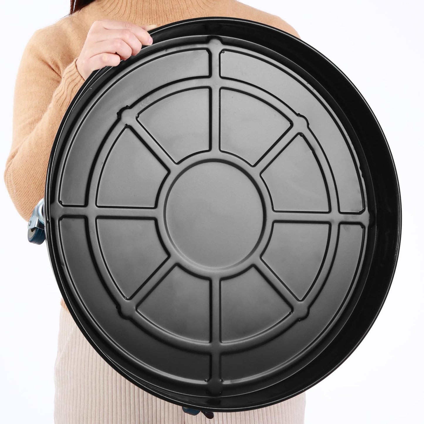Planterhoma 3 Packs 18" Metal Plant Caddy with Wheels Extra-Large Rolling Plant Stand Heavy-Duty Plant Dolly with Casters Indoor Outdoor Wheeled Flower Pot Mover Rollers Garden Cart Trolley, Black