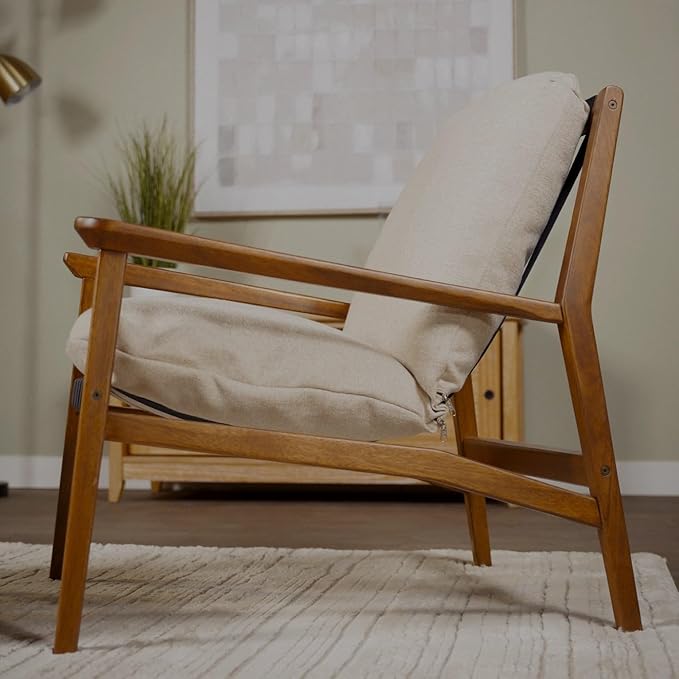 Grain Wood Furniture Solid Wood Mid Century Lounge Chair