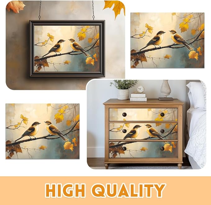 6 Sheets Birds Rub on Transfers